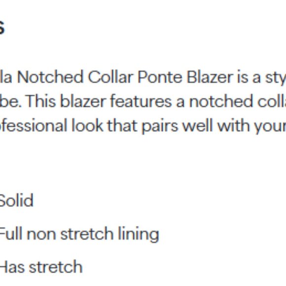 Stella Notched Collar Ponte Blazer - Picture 7 of 7